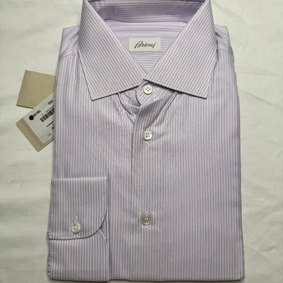NWT Brioni Brunico Dress Shirt 42R – In Plastic, $780 Retail - Picture 6 of 6